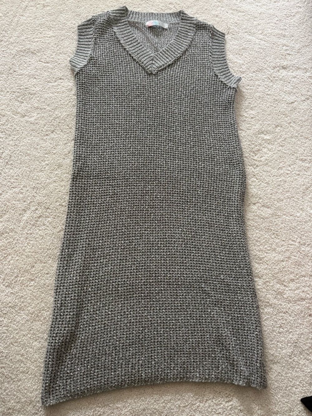 FP Beach Sleeveless V-Neck Knit Dress in Heather Gray
